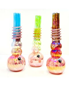 Glass Waterpipe 15 Inch - Ray-K-135 - Assorted Colors - Price Per Piece - WPRT57