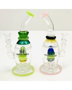 Waterpipe 8" Inch - Helios Glass Bent Neck With Hive Perc