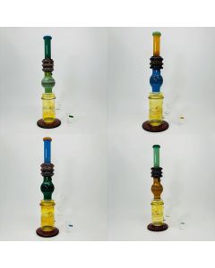 Hipster - 16-inches Waterpipe  - Straight Full Color With Honeycomb Perc - LF041