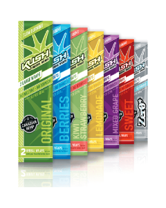 KUSH CONICAL HERBAL CONE WRAPS - 2 IN POUCH / 15 POUCH IN A BOX