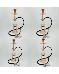 Luxor - Shisha Hookah - 21 Inches - 1 Hose - Skull Vase With LED Light and Honeycomb Diffuser in the Bottom Pipe (MKA-099)-Pink