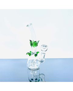 Mini Waterpipe With Leaves - 7 Inch - Assorted Colors - WPAG112