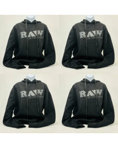 Raw Hoodie Black 100 Percent Cotton With Black Logo 2xlarge 