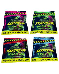 Sticky Green Xxxtreme - Live Resin Delta 8+Delta 11+Thc-A+Hhc - 5000 mg Gummies