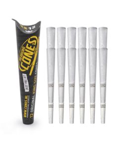 The Original Cones - King Size - 109mmx30mm Pre-rolled Papers - 12 Cones Per Pack - 18 Packs Per Box - Bleached