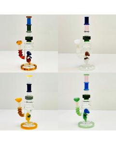 Waterpipe 12" Inch - With Multi Rings Tube and Character Showerhead Perc
