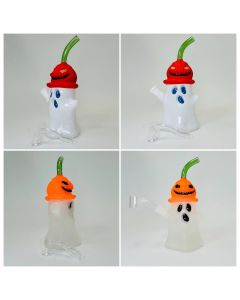Waterpipe 8" Iinch - Ghostly With Glow in the Dark "Halloween" - WPFC2